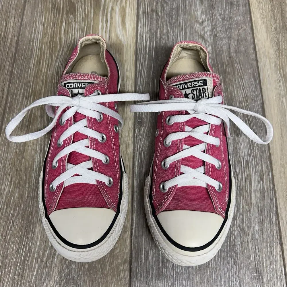 Hot Pink All Star Low Top Converse Kids Youth US Size 1 344806F Sneaker Shoes